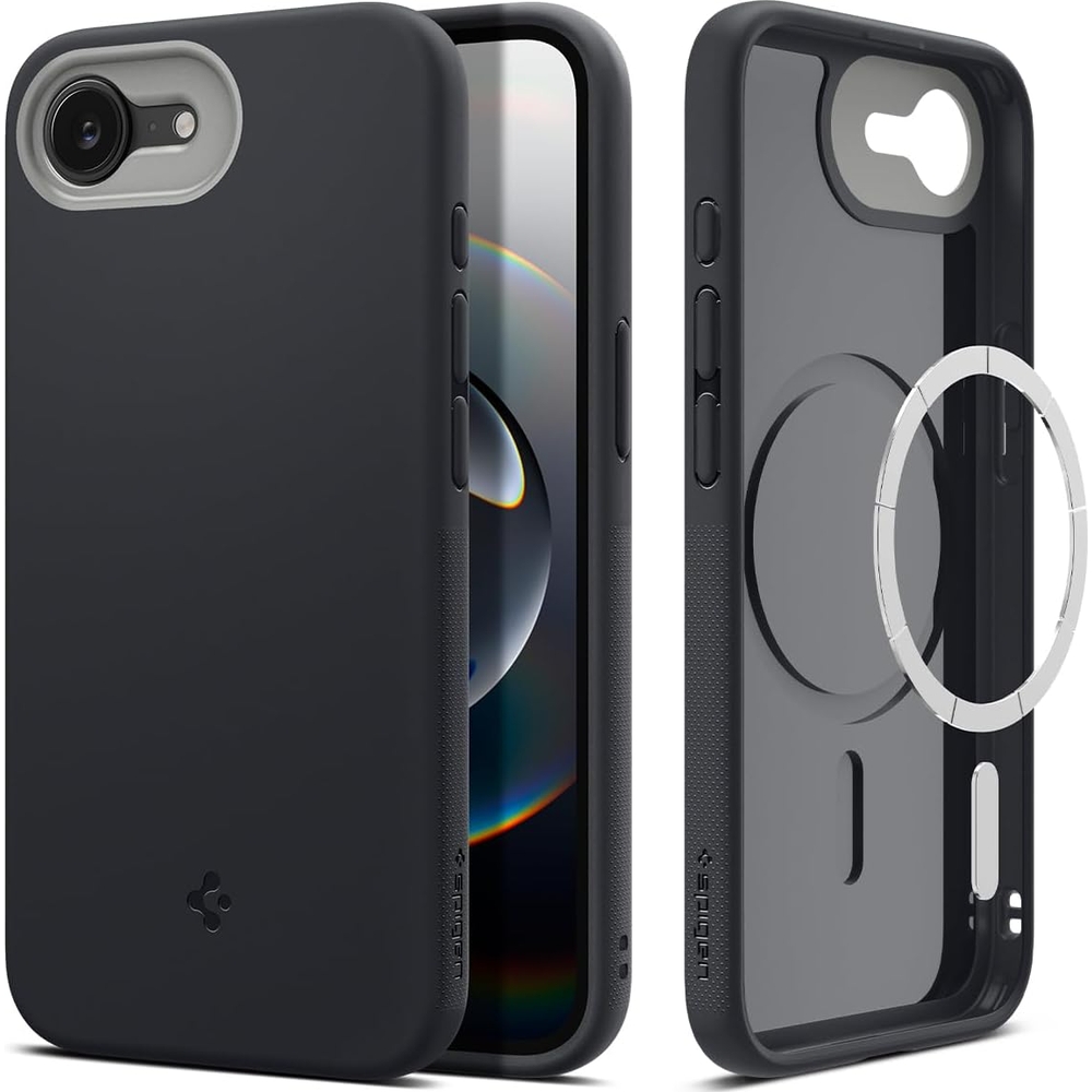 Etui Spigen Nano Pop Mag do MagSafe do iPhone 16e, czarno-szare